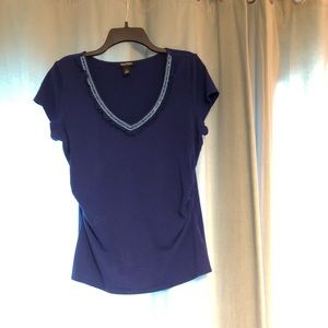 White House Black Market Royal Blue Top Large